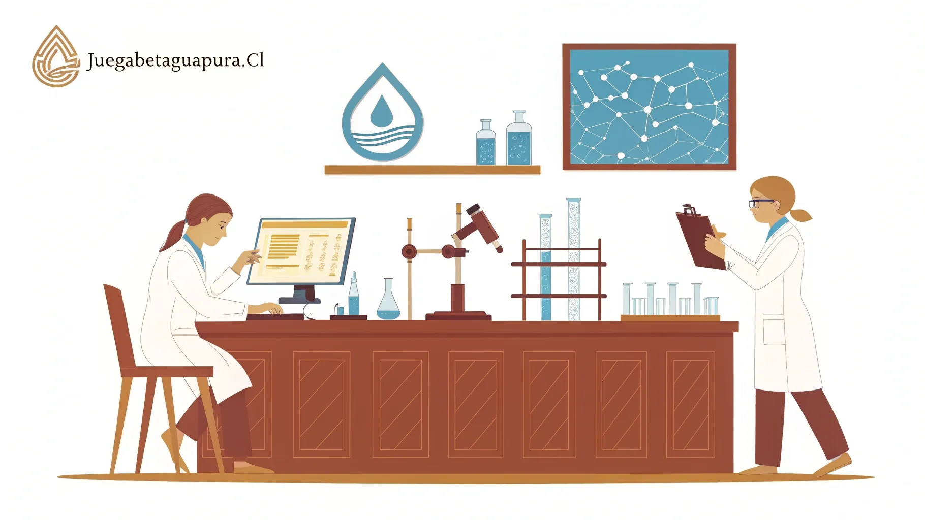 Laboratorio midiendo calidad del agua